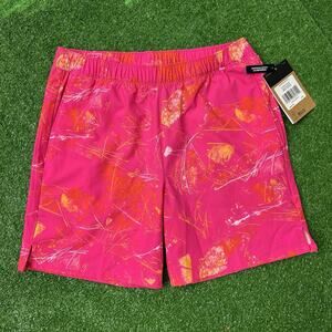 The North Face Wander Print Shorts Size Small Mens Pink Glow Valley